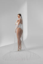 Cathedral Bridal Veil with Crown and Swarovski Crystal Rhinestones