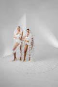 Royal Cathedral Bridal Veil with Ostrich Feathers, 4D Flowers and Crystals