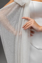 Ivory Silver Chapel-Length Bridal Hood