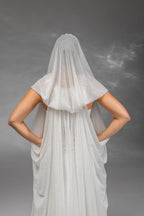 Ivory Silver Chapel-Length Bridal Hood