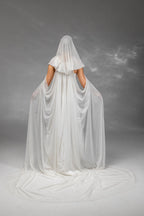 Ivory Silver Chapel-Length Bridal Hood