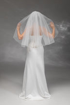 Ivory Bridal Veil with Pencil Edge Trim