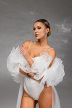 Cappuccino Chapel-Length Bridal Veil in Italian Tulle