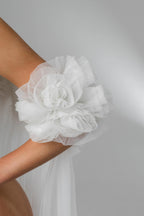 Cathedral Bridal Cape with Flowers and Spray Effect