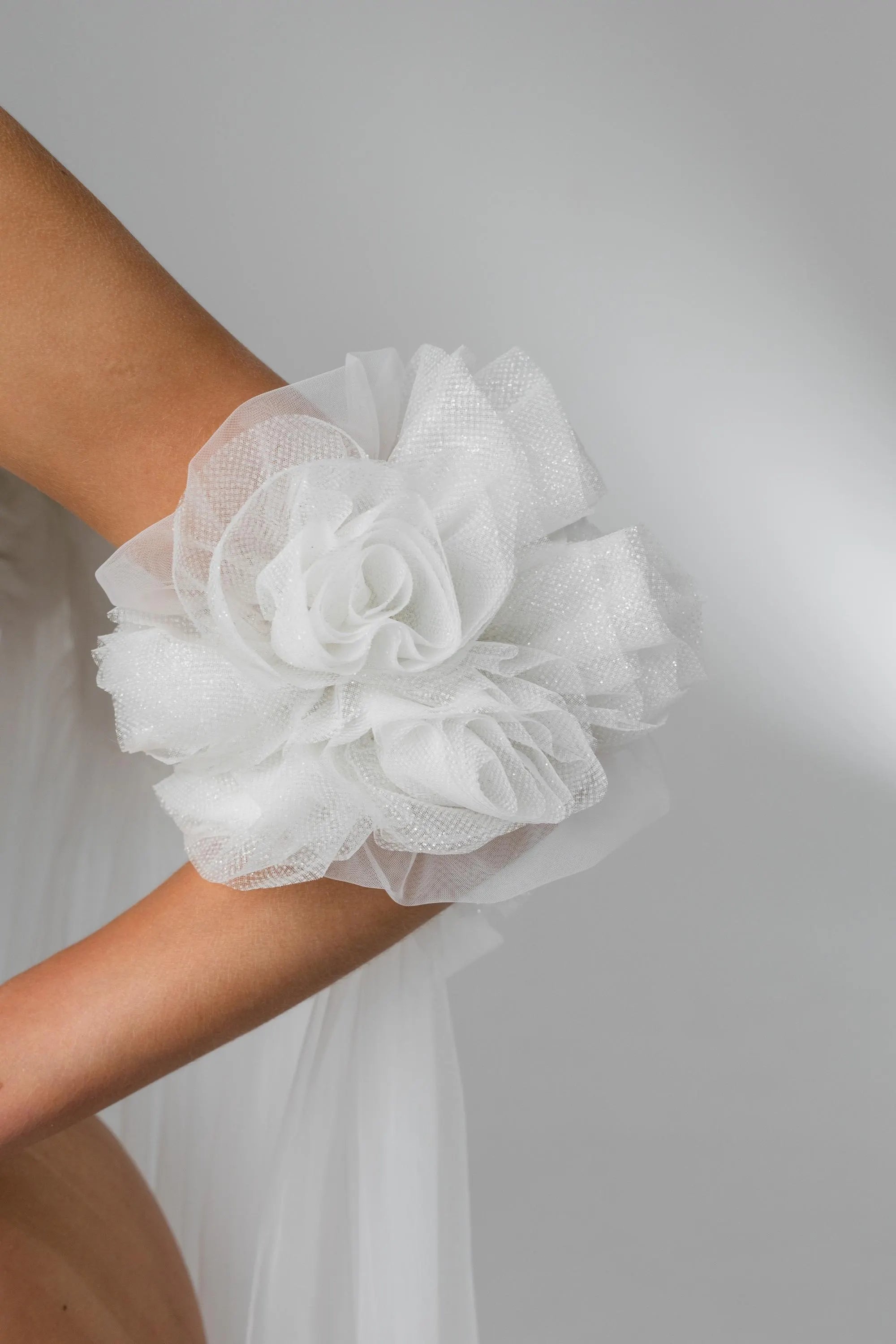 Cathedral Bridal Cape with Flowers and Spray Effect