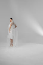 Ivory Royal Cathedral Oval Bridal Veil with Sequins