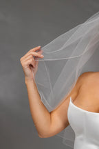 Ivory Bridal Veil with Pencil Edge Trim