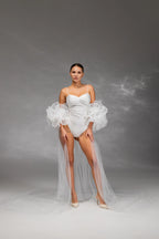 Cappuccino Chapel-Length Bridal Veil in Italian Tulle