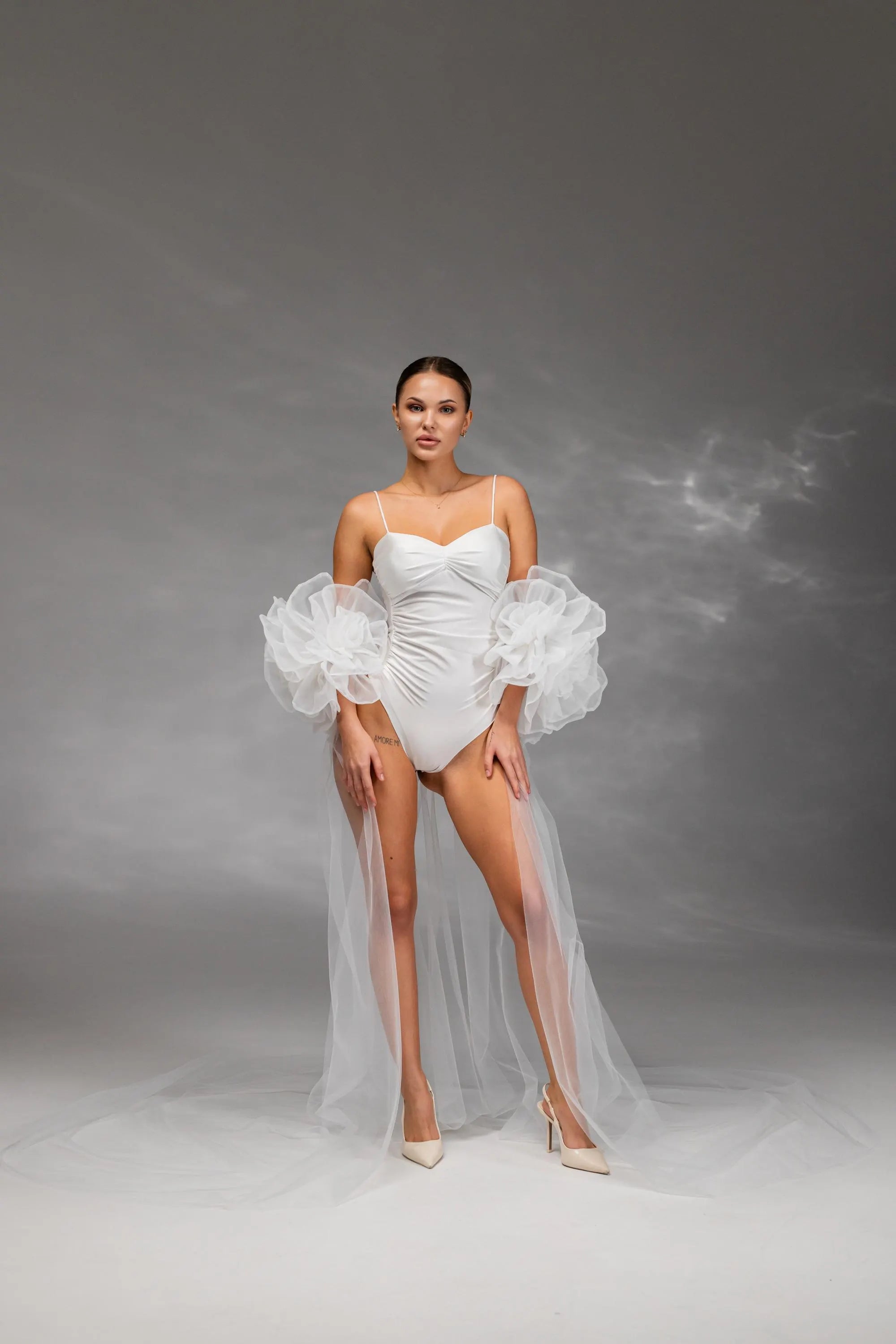 Cappuccino Chapel-Length Bridal Veil in Italian Tulle