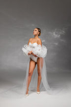 Cappuccino Chapel-Length Bridal Veil in Italian Tulle