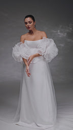 Cappuccino Chapel-Length Bridal Veil in Italian Tulle