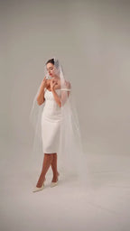 Ivory Royal Cathedral Oval Bridal Veil with Sequins