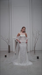 Ivory Floor-Length Bridal Cape