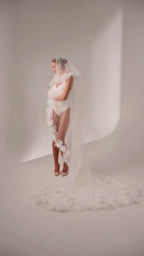Bridal Hood with Flowers and Feathers