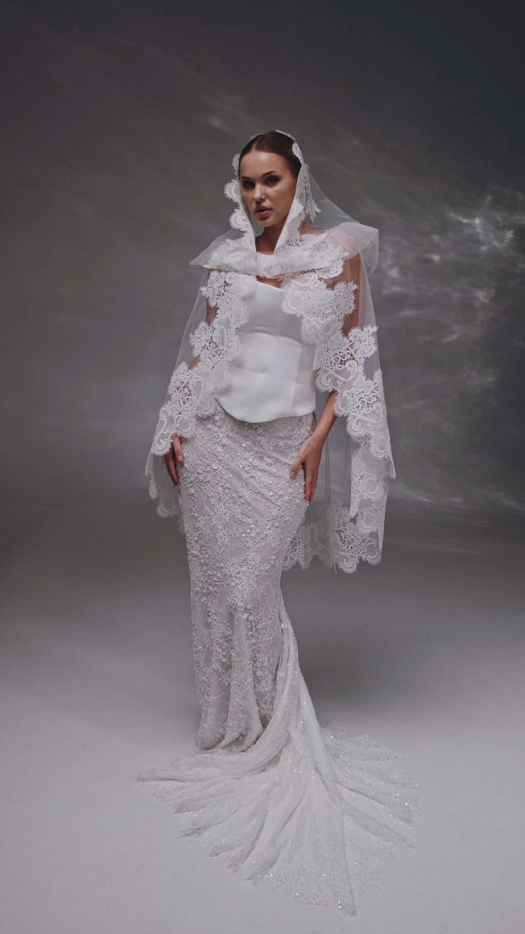 Chantilly Lace Bridal Hood