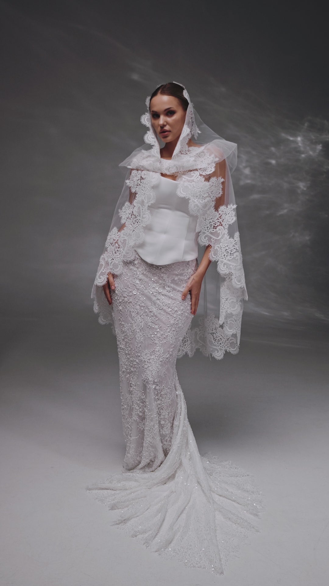 Chantilly Lace Bridal Hood
