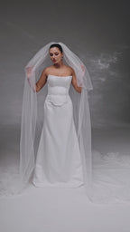 Ivory Royal Cathedral Two-Tier Bridal Veil with Flowers