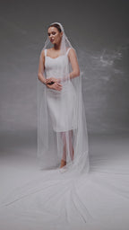 Cathedral Bridal Veil with Pearls