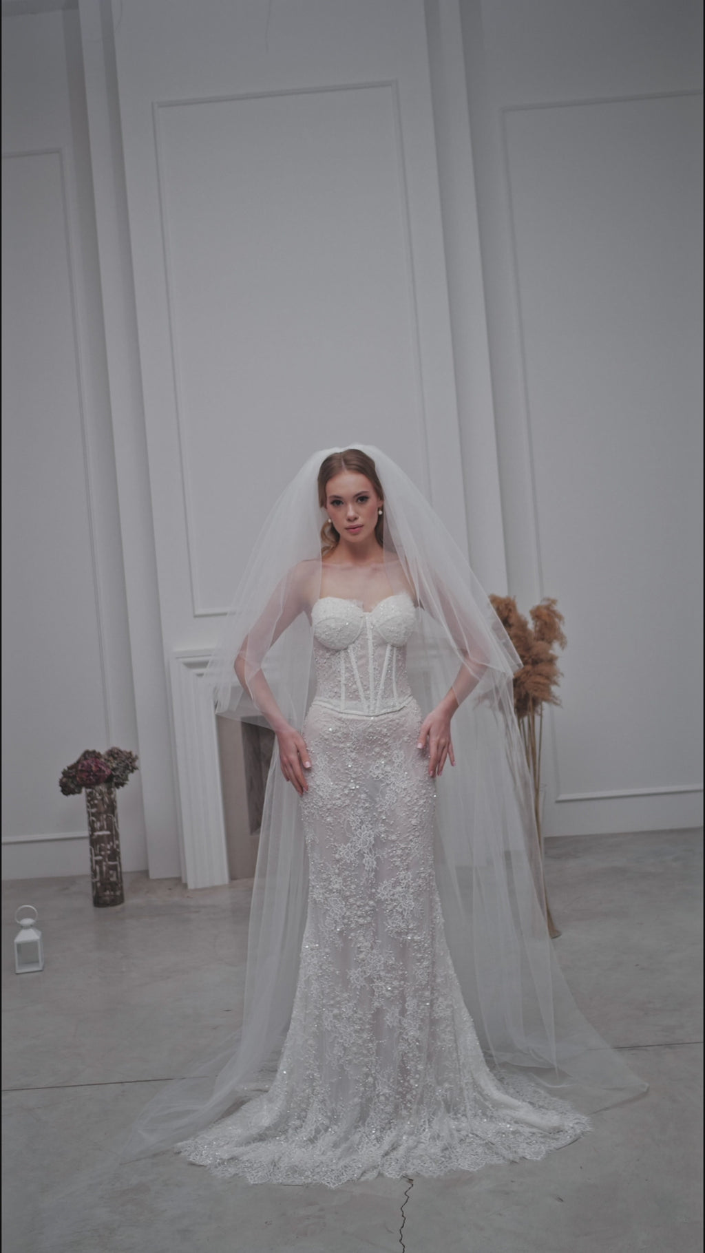 Chapel-Length Two-Tier Ivory Bridal Veil