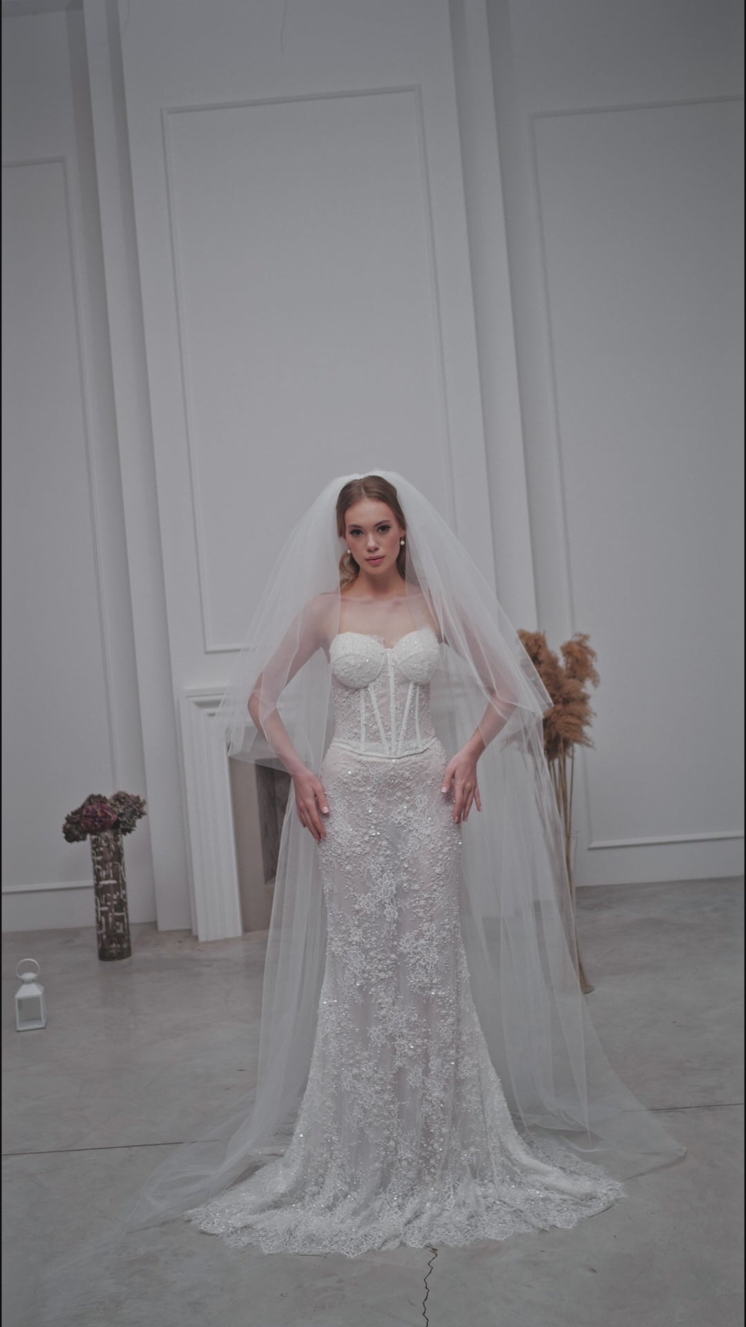 Chapel-Length Two-Tier Ivory Bridal Veil